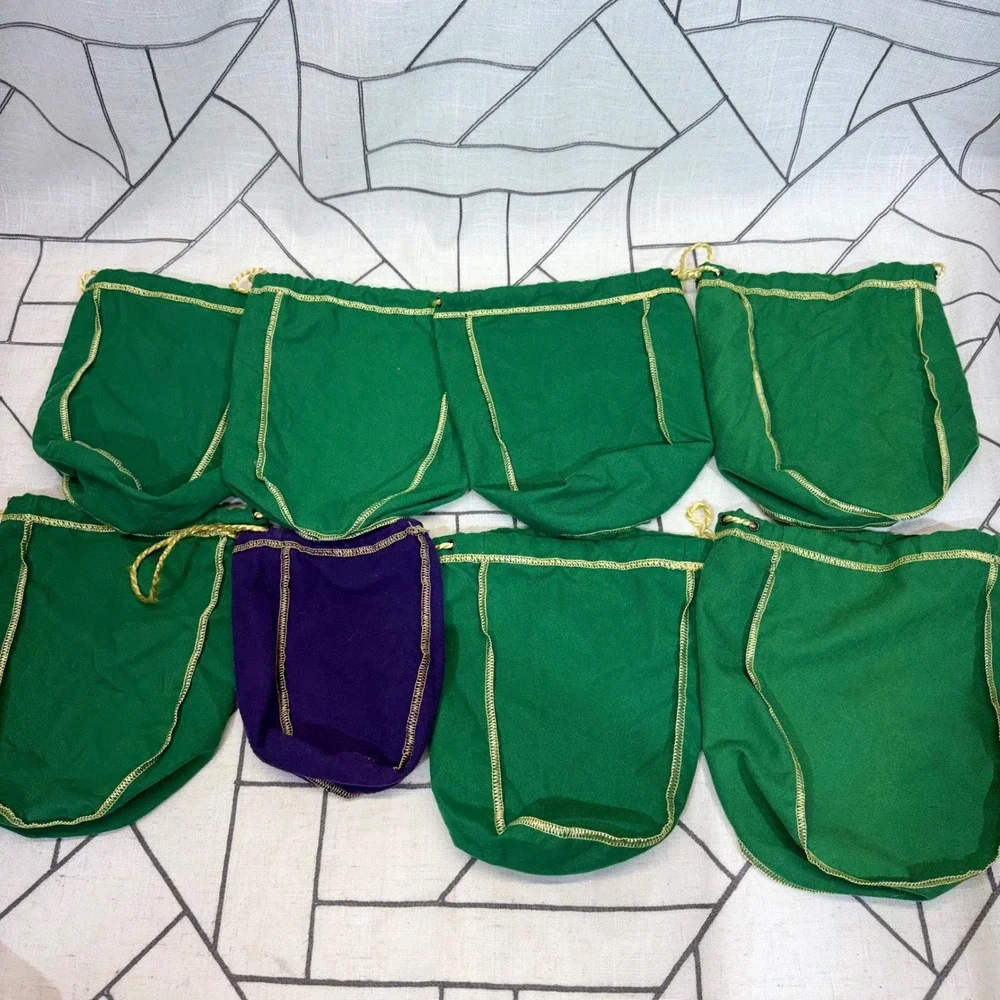 Crown Royal‎ Drawstring Bags 9 Inch Green and Purple Lot of 8 Crafting Storage